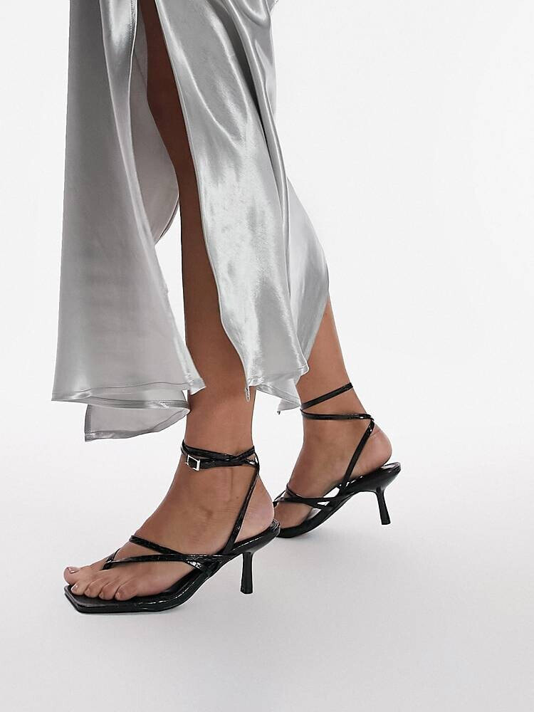 Topshop strippy hot sale black heeled sandals