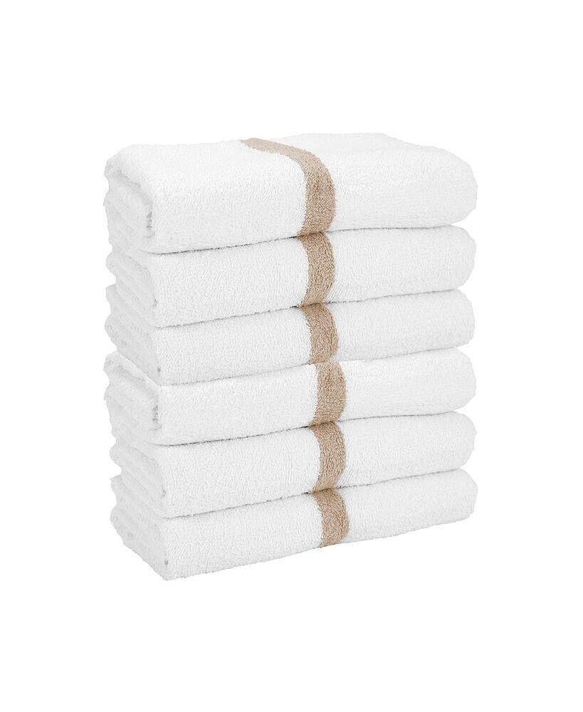 Arkwright Home power Gym Bath Towels (6 Pack) - 22x44, Color Options, 100% Ring-Spun Cotton