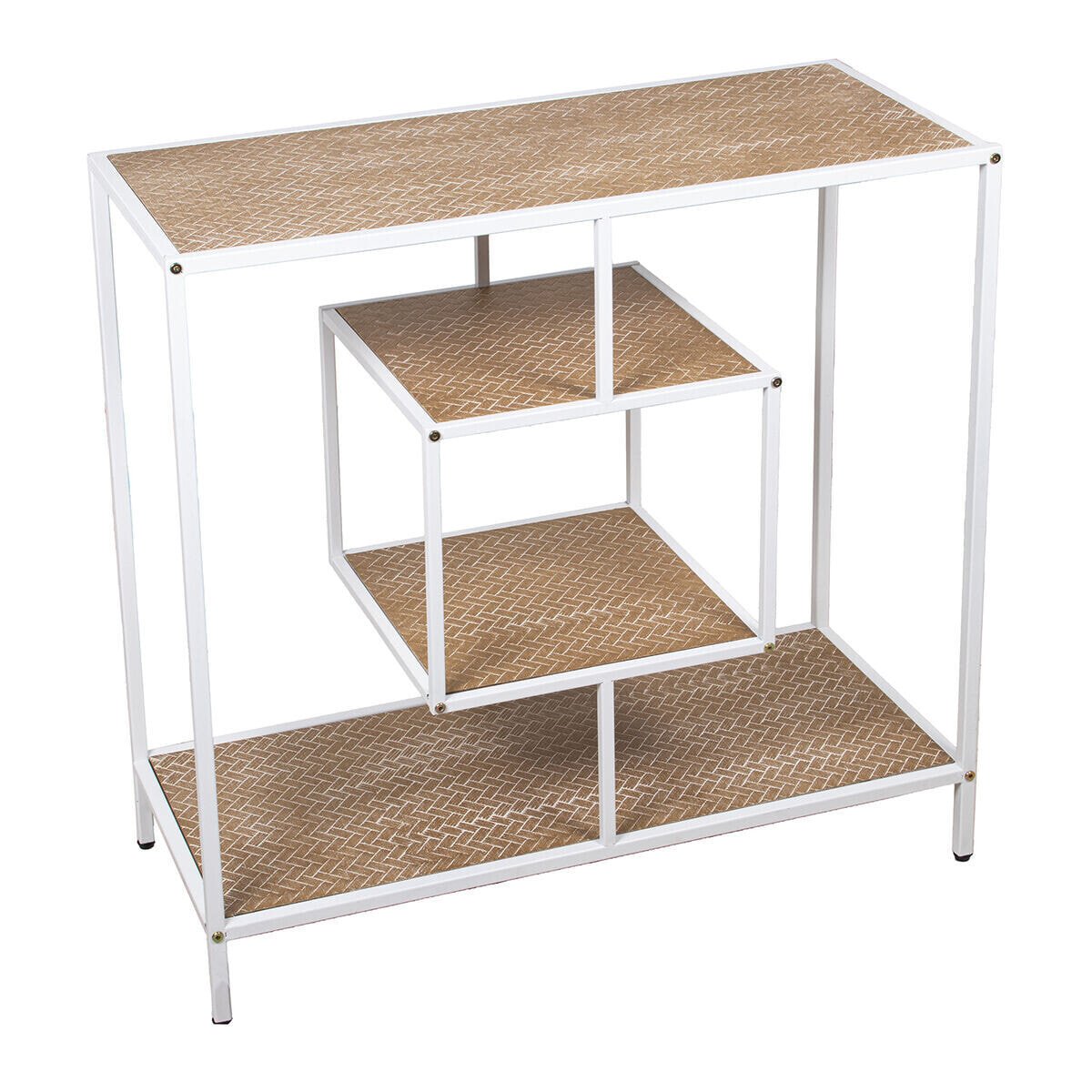 Console Alexandra House Living White Brown Metal 80 x 80 x 35 cm