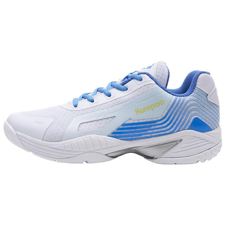 KUMPOO Badminton Shoes Unisex Low-Top White/Blue