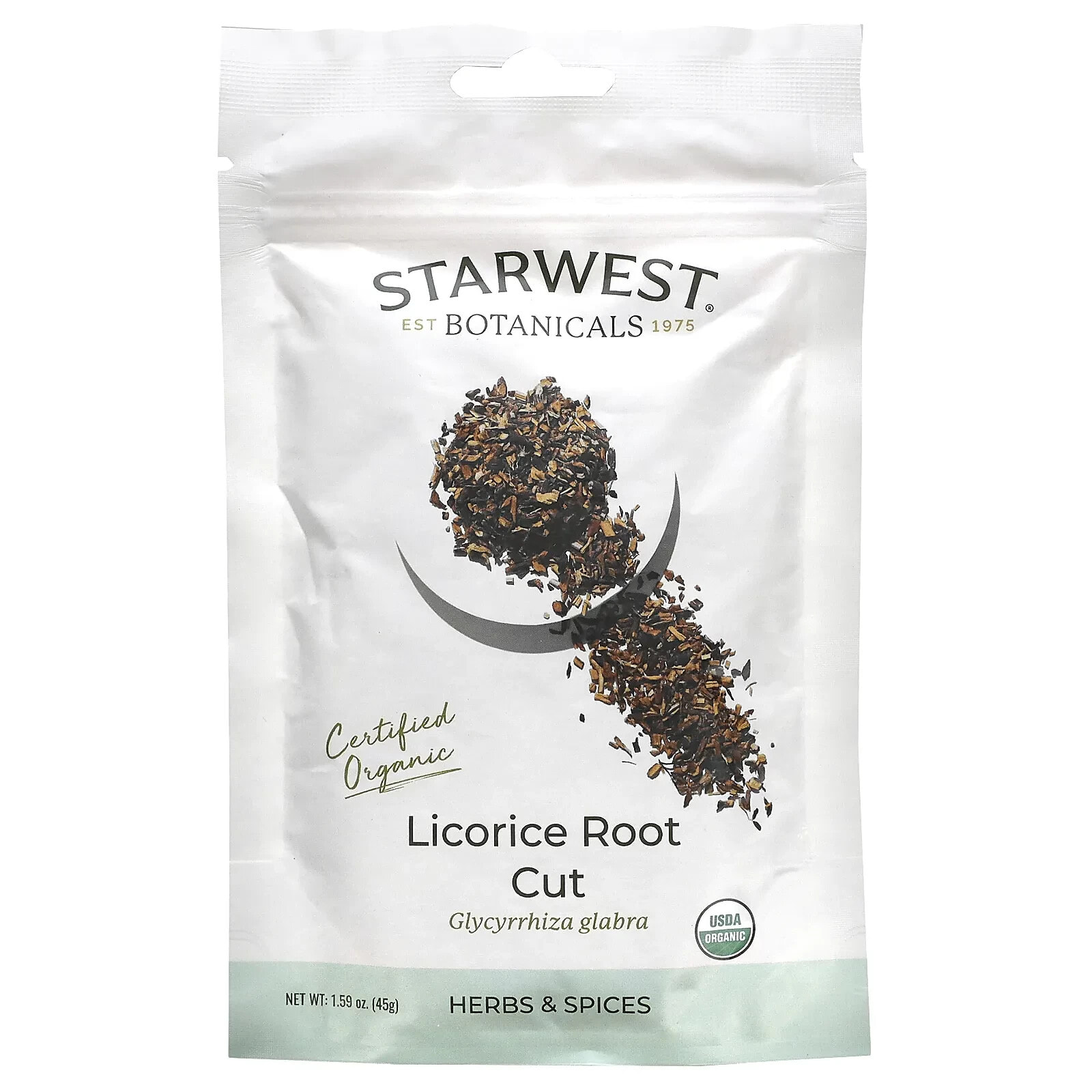 Starwest Botanicals, Сертифицированный органический корень солодки, 45 г (1,59 унции)
