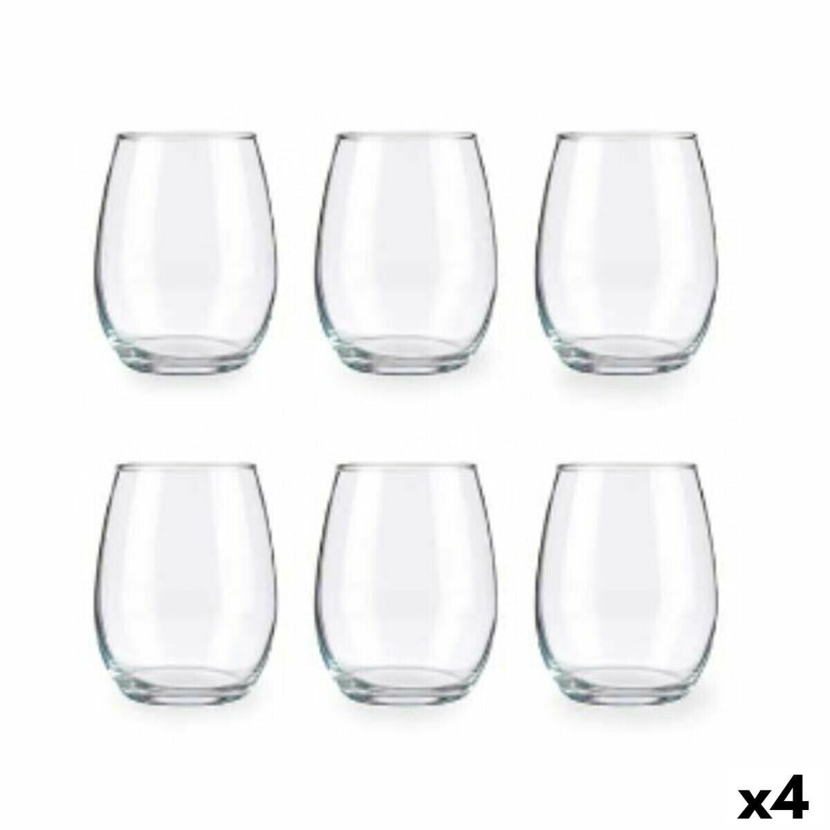 Set of glasses Amber Transparent Glass 350 ml (4 Units)