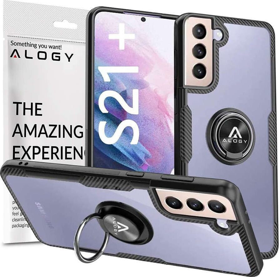 чехол силиконовый прозрачный с черной окантовкой Samsung Galaxy S21 Plus Alogy