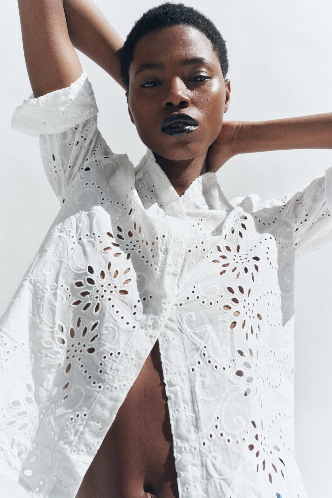 Zw collection cutwork embroidery shirt