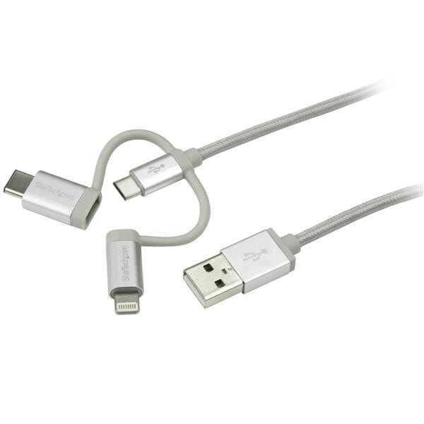 StarTech.com LTCUB1MGR USB кабель 1 m 2.0 USB A Micro-USB B Серебряный