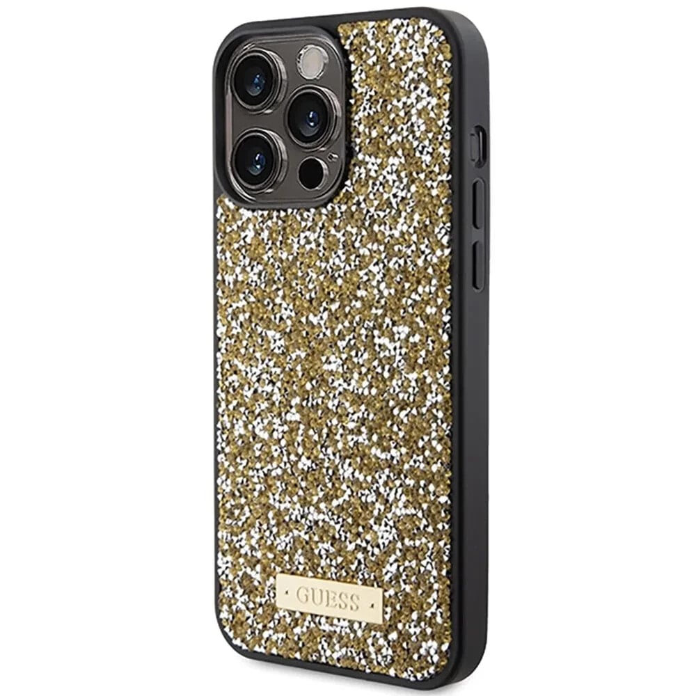 GUESS Guhcp15Xpfgsbsd iPhone 15 Pro Max 6.7 zołty Rhinestone phone case