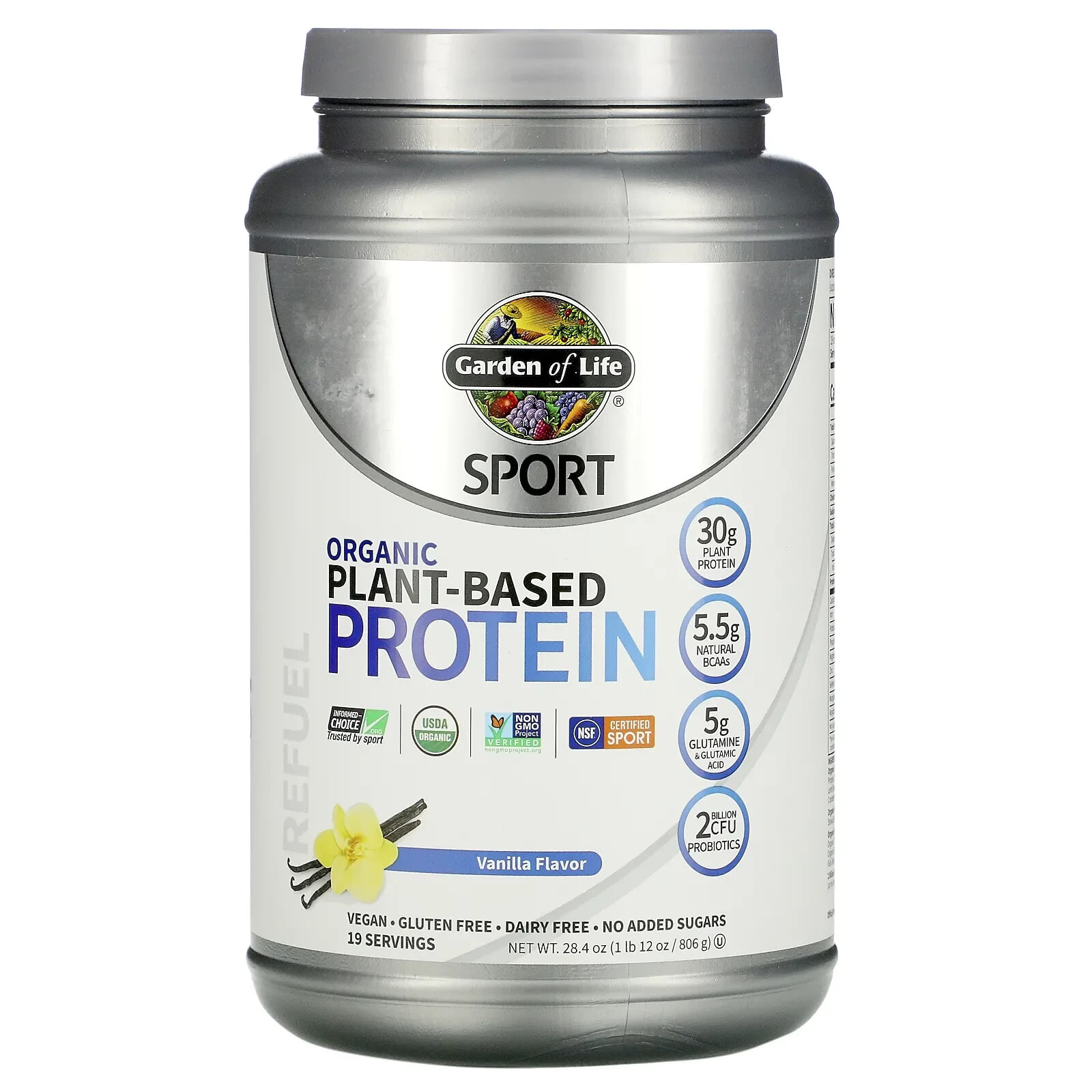 Garden of Life, Sport, Organic Plant-Based Protein, Chocolate, 29.6 oz (840 g)