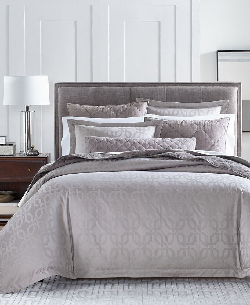 Hotel Collection egyptian Cotton 525-Thread Count Fresco Jacquard 3-Pc. Duvet Cover Set, Full/Queen, Created for Macy's