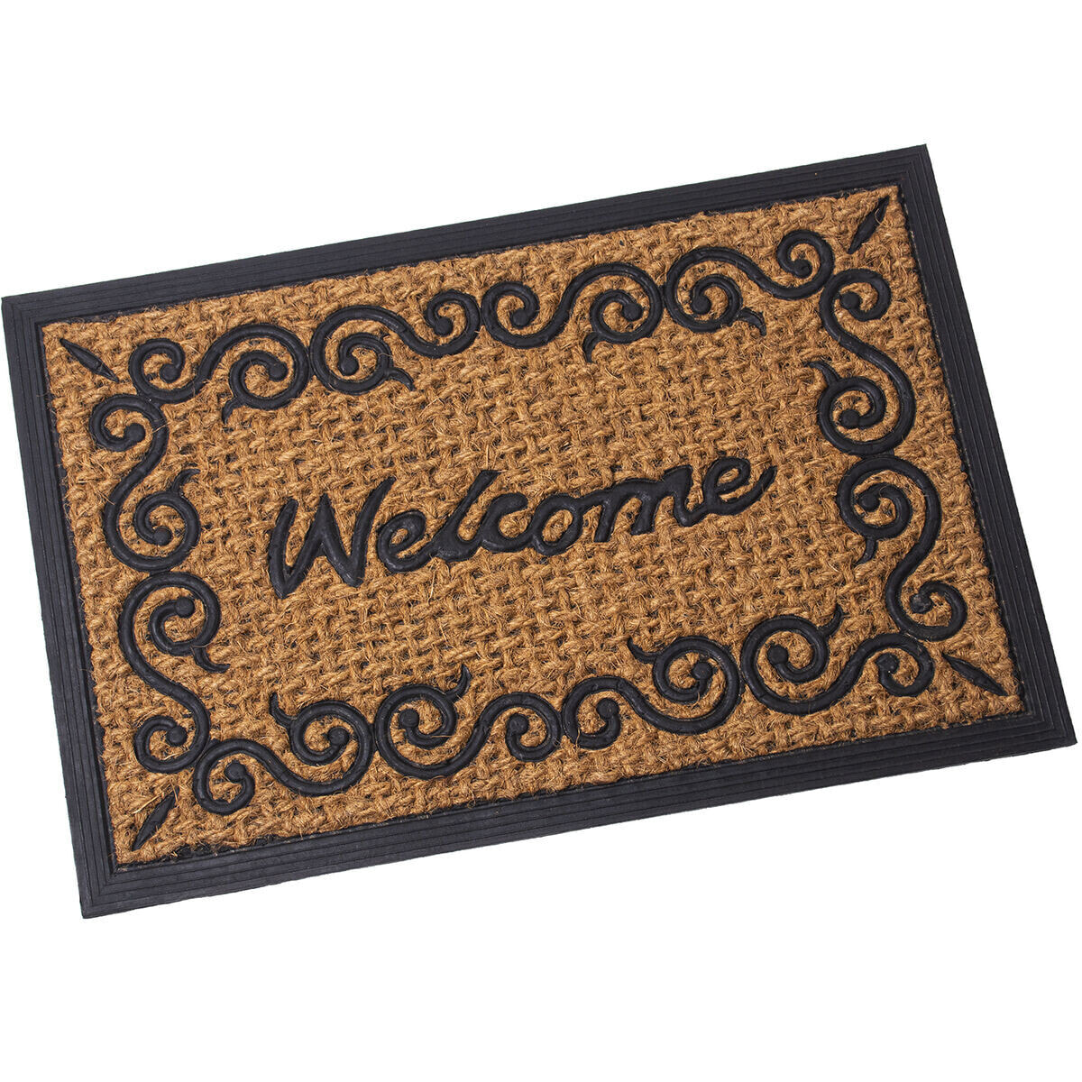 Doormat Alexandra House Living Welcome Brown 40 x 1 x 60 cm