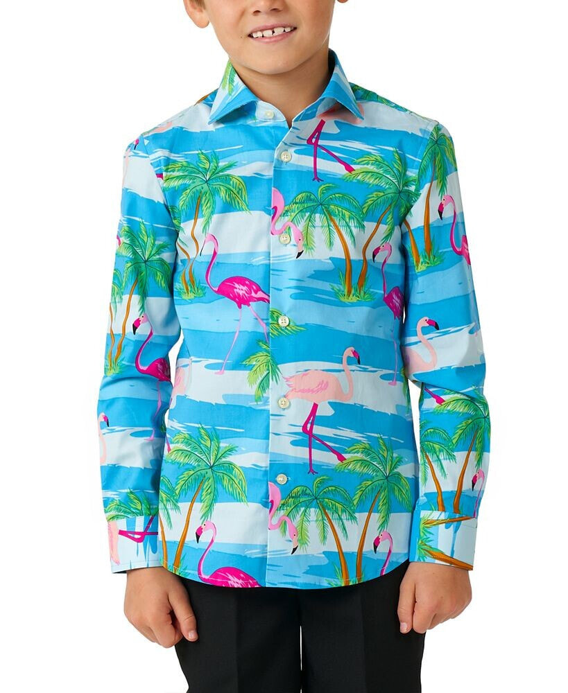 Little Boys Flaminguy Tropical Flamingo Shirt