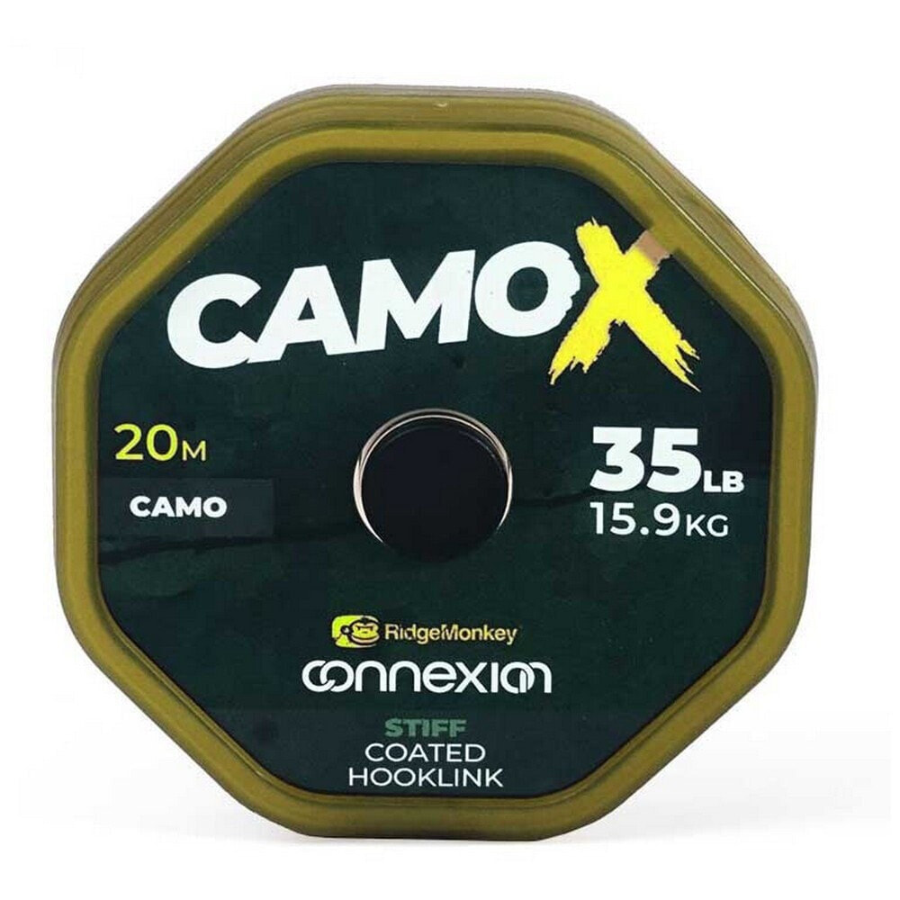 RIDGEMONKEY Connexion CamoX Soft Coated Hooklink 20 m Carpfishing Line
