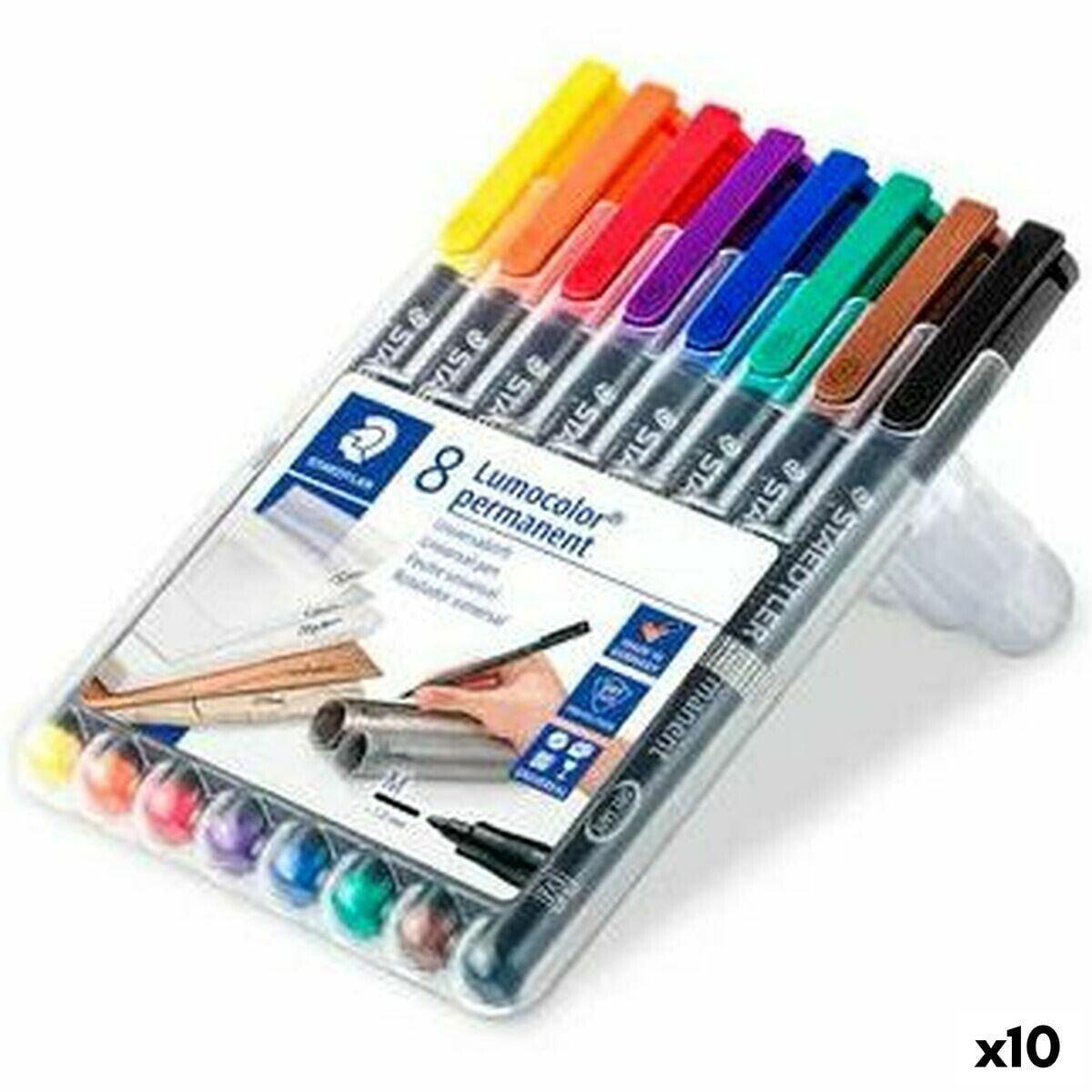 Set of Felt Tip Pens Staedtler Lumocolor 317 Permanent 1 mm (10Units)