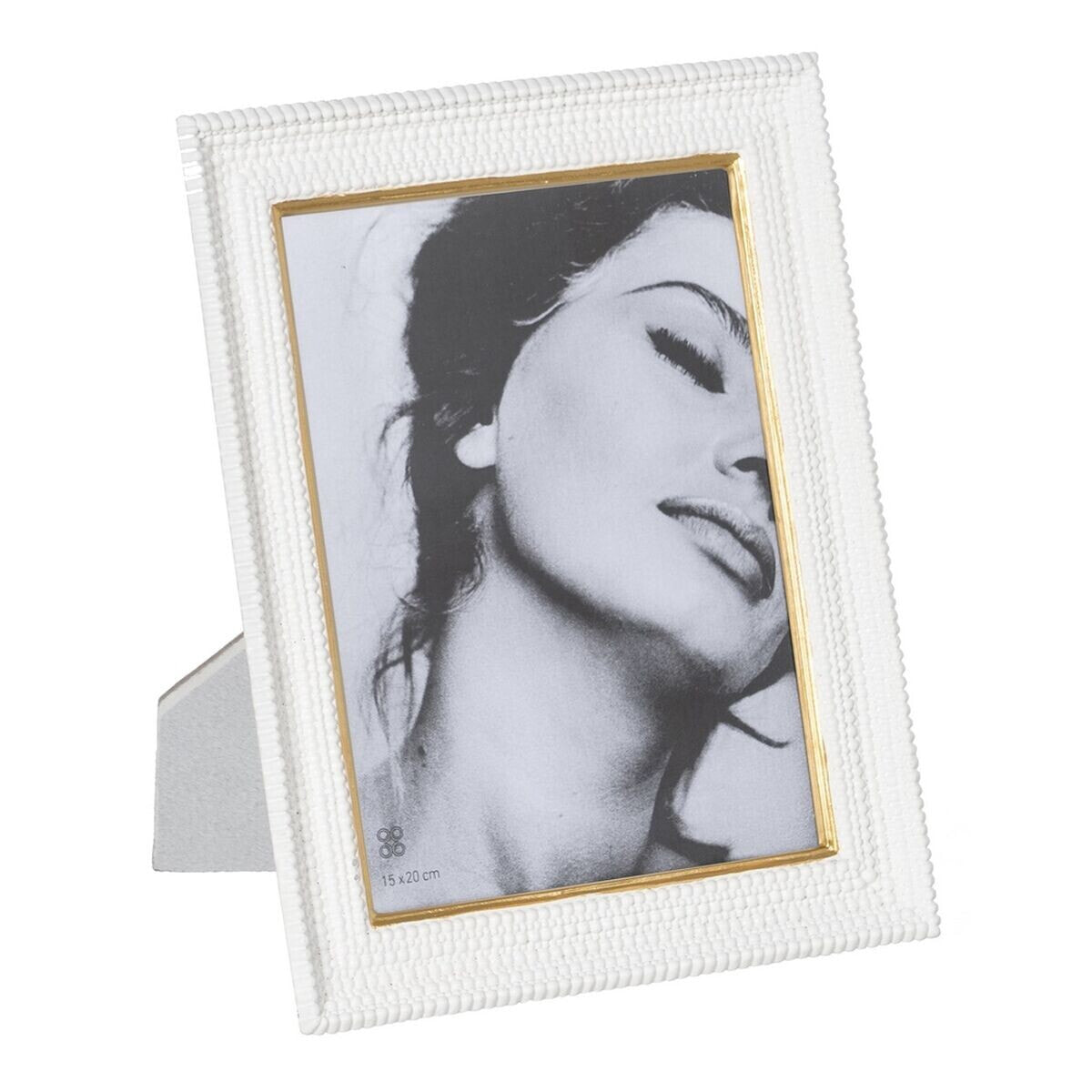 Photo frame White Golden Polyresin 20,5 x 2,3 x 25,5 cm