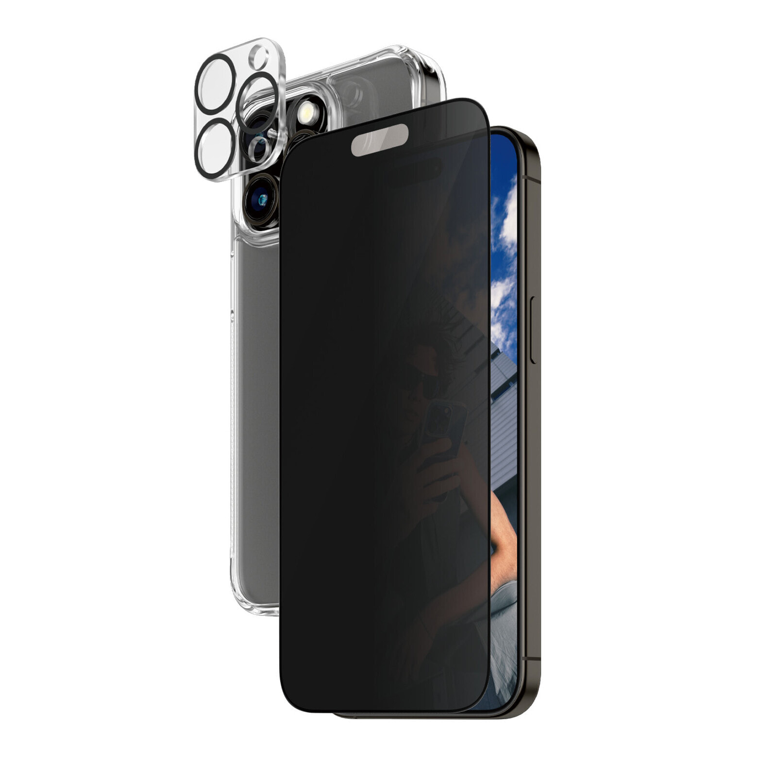 PanzerGlass Privacy 3-in-1-Pack iPhone 2023 6.7 Pro Max Прозрачная защитная пленка Apple 1 шт B1175+P2812