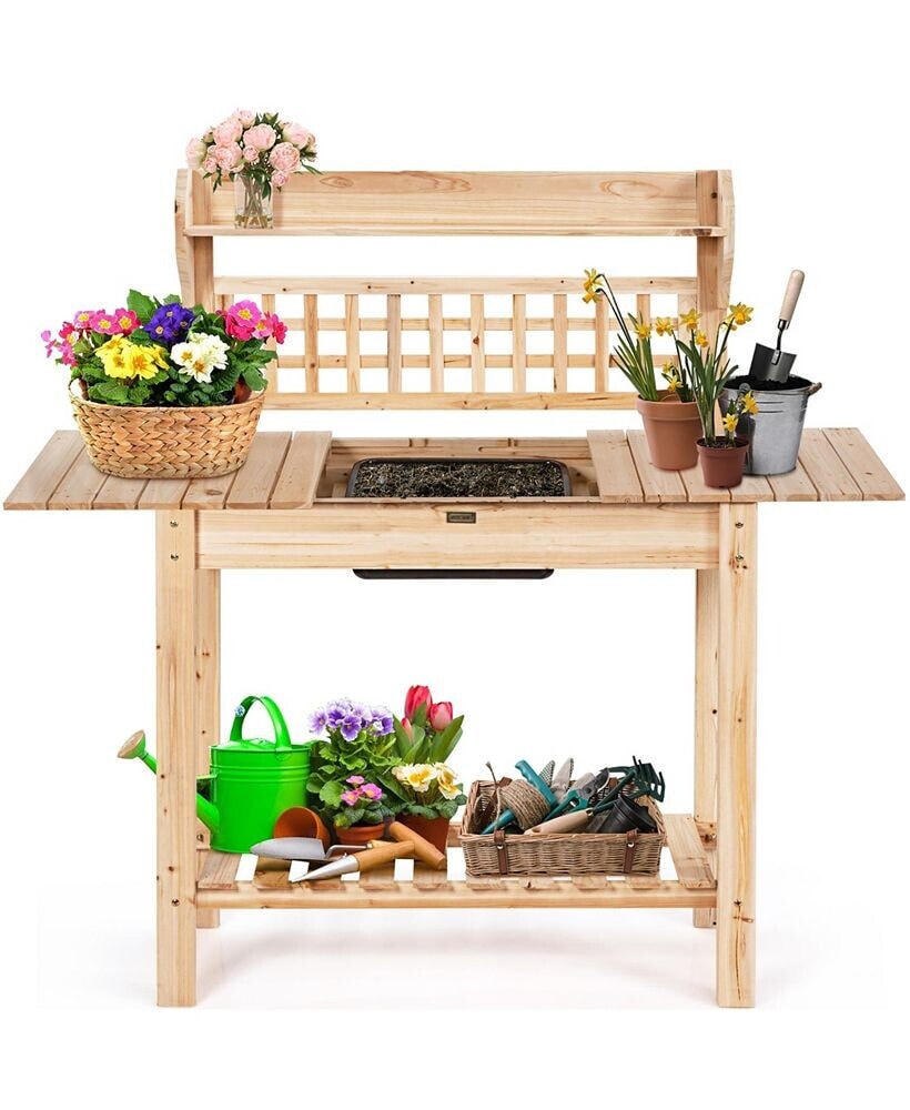 Costway garden Potting Bench Workstation Table