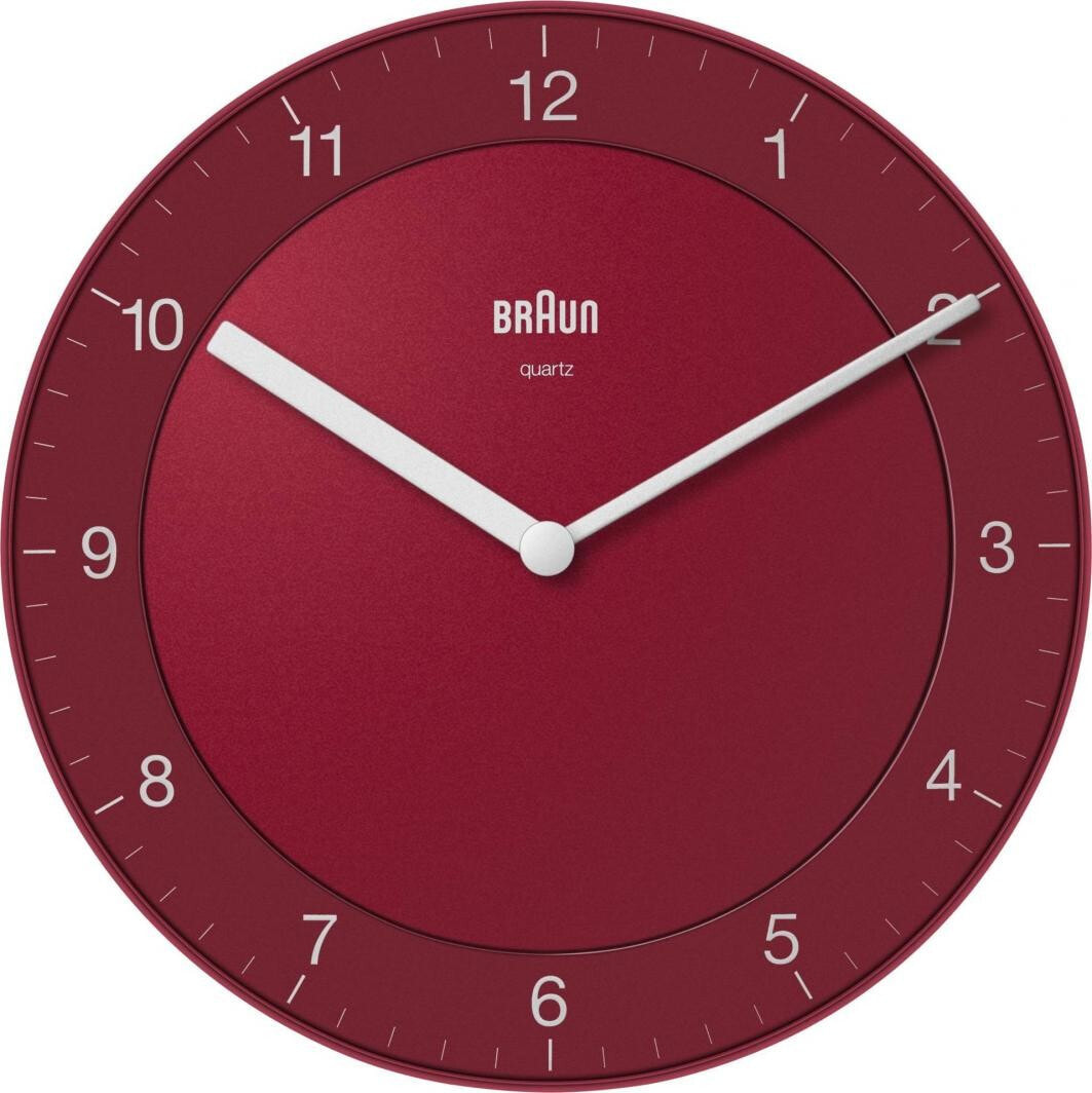 Braun BC 06 R quartz wall clock, red (67096)