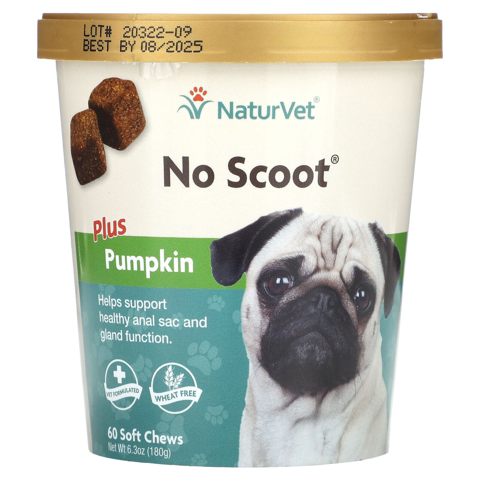 No Scoot, Anal Gland Support + Pumpkin, For Dogs, 120 Soft Chews, 12.6 oz (360 g)