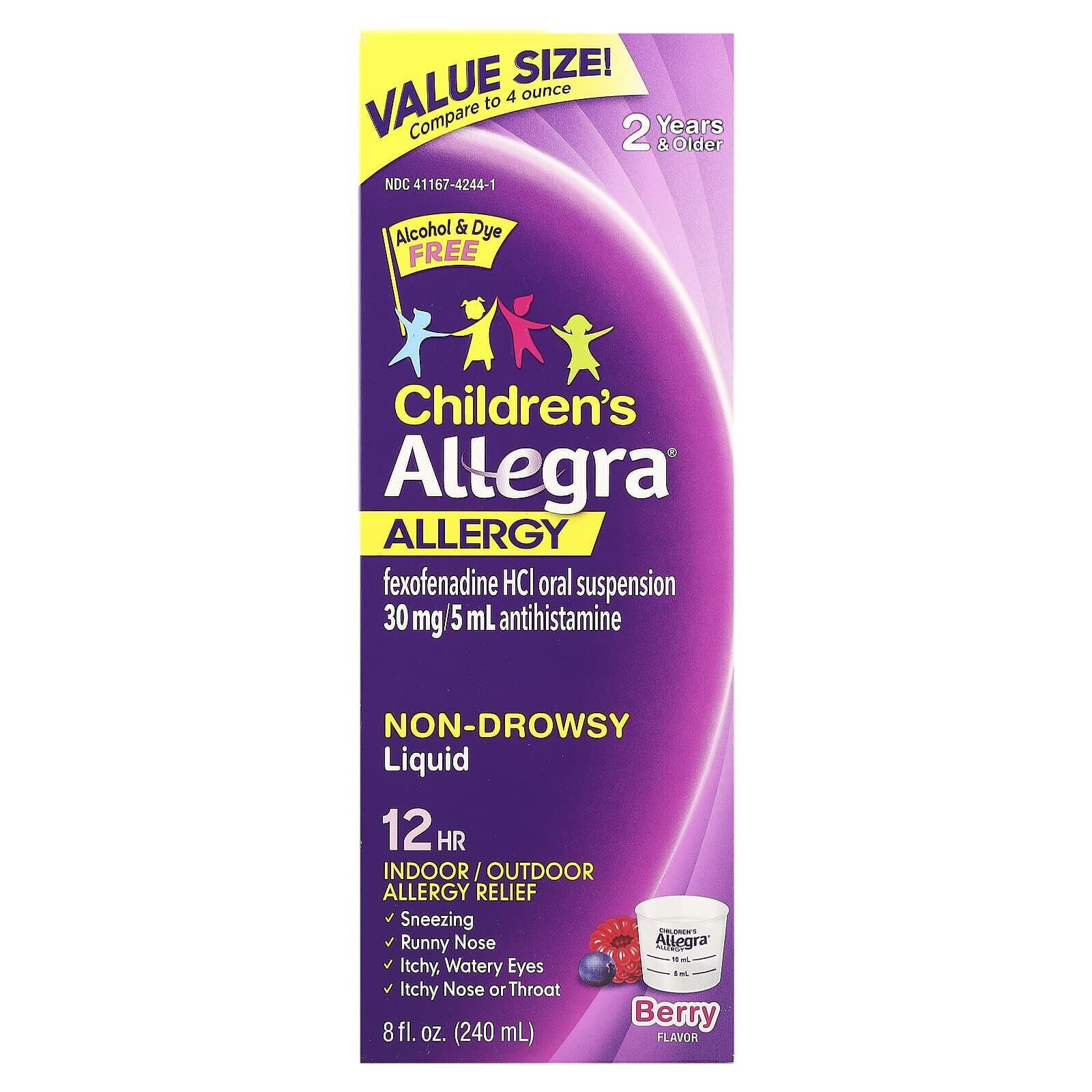 Children's Allergy Liquid, 2 Years & Older, Berry, 8 fl oz (240 ml)