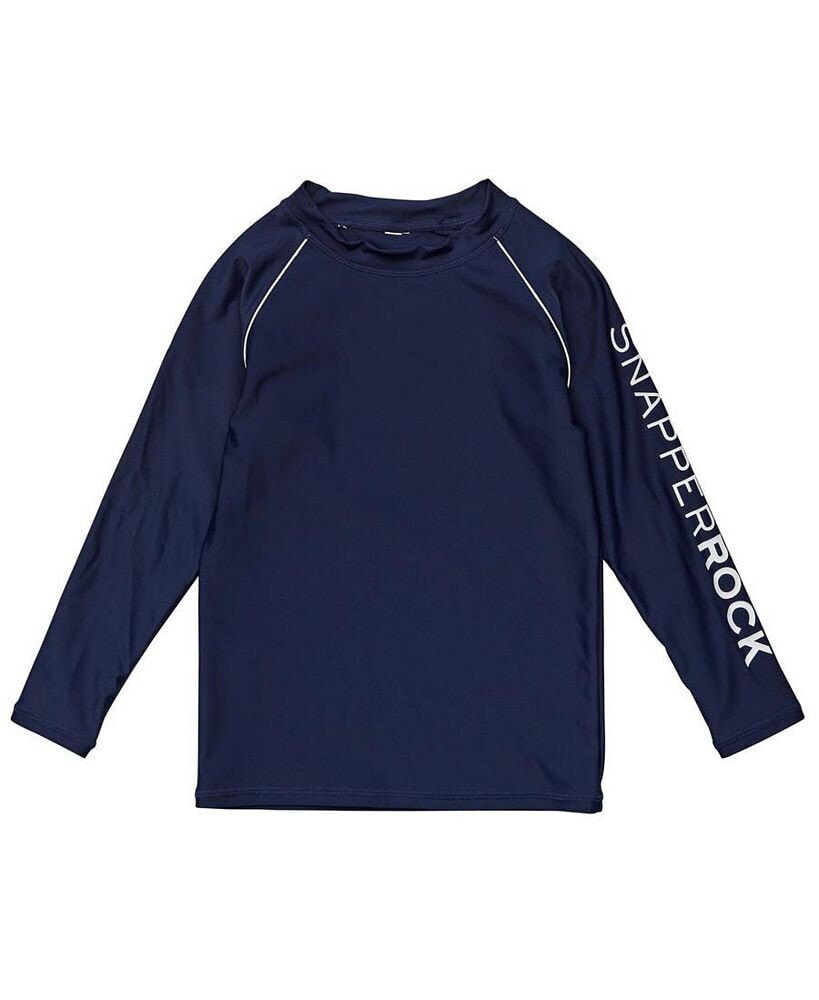 Snapper Rock toddler, Child Boys Navy Sustainable LS Rash Top