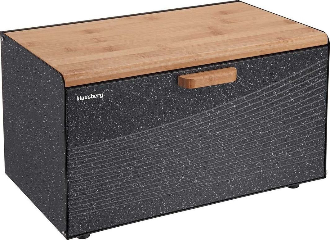 Klausberg wooden and steel bread box (KB-7464)