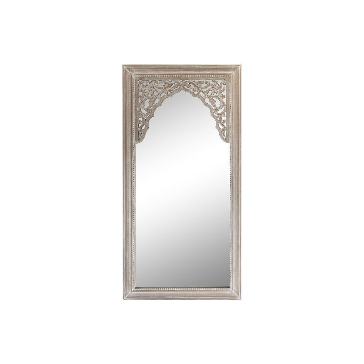Wall mirror DKD Home Decor 90 x 2,5 x 180 cm Crystal Natural White Indian Man MDF Wood Stripped