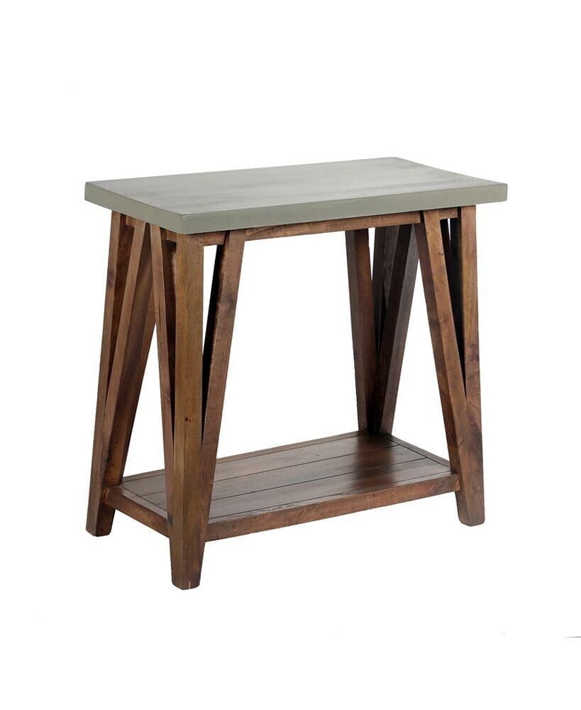 Brookside Cement-Top Wood Console and Media Table