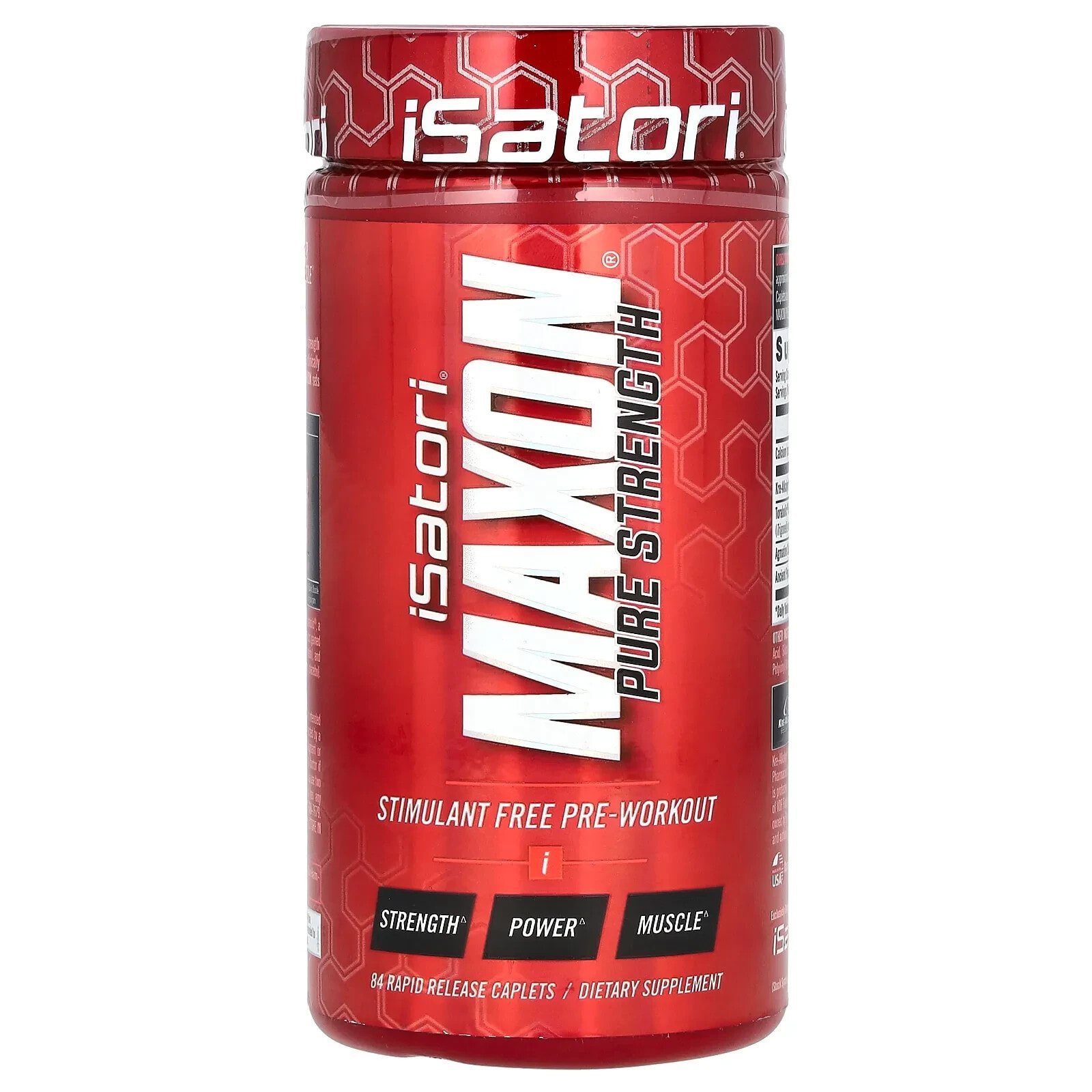 Maxon Pure Strength, Stimulant Free Pre-Workout, 84 Rapid Release Caplets