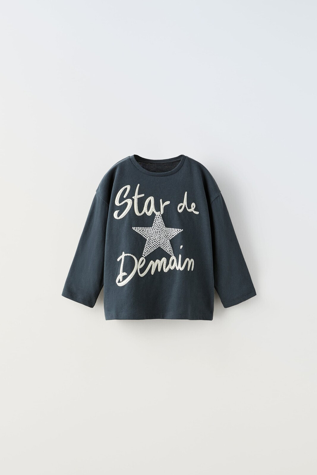T-shirt with shimmer and slogan