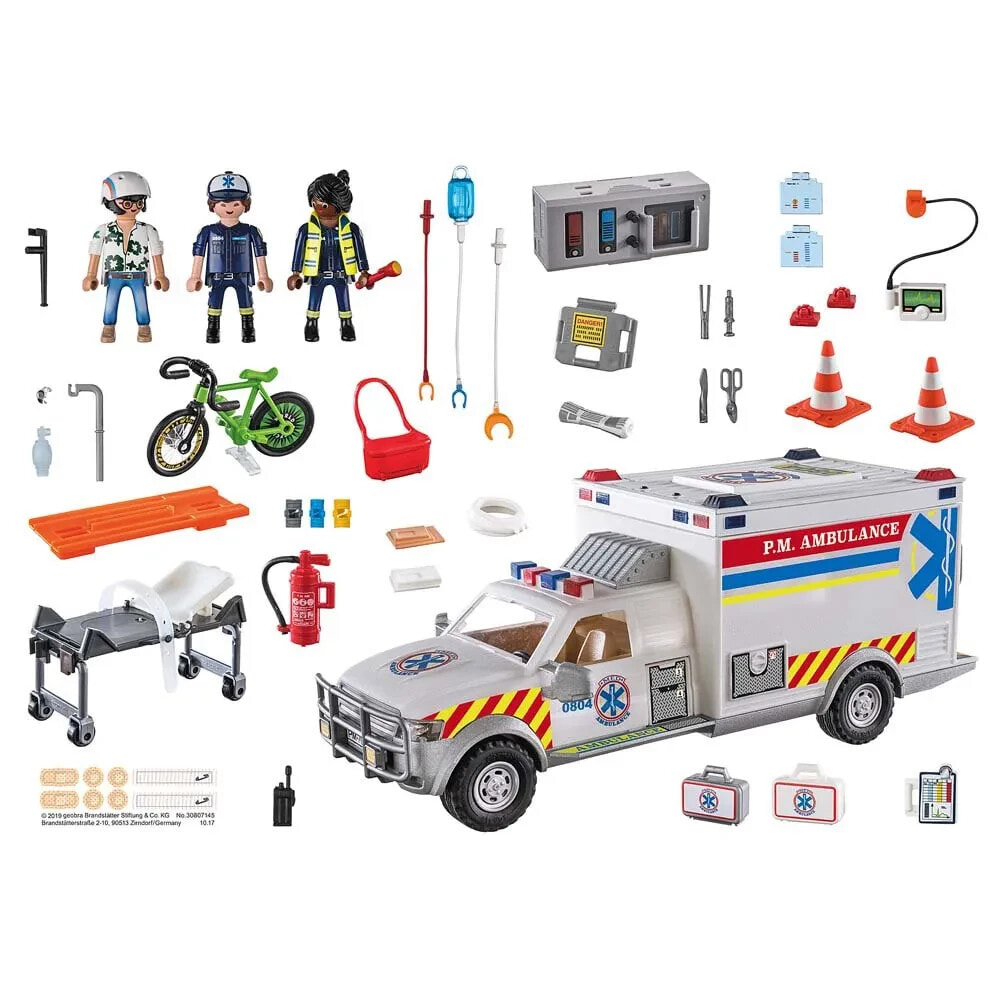 PLAYMOBIL Rescue Vehicle: Us Ambulance City Action