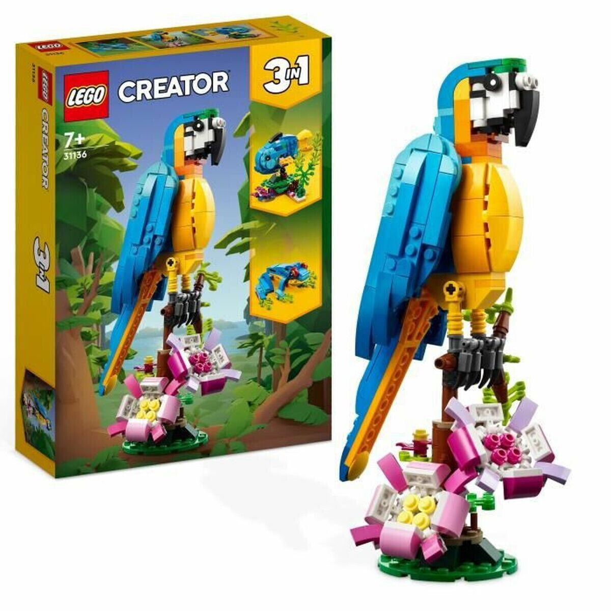 Playset Lego Creator 31136 Exotic parrot with frog and fish 3-в-1 253 Предметы
