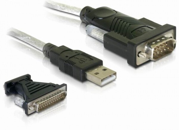 DeLOCK 61308 кабельный разъем/переходник USB 2.0 DB9-DB25 Черный