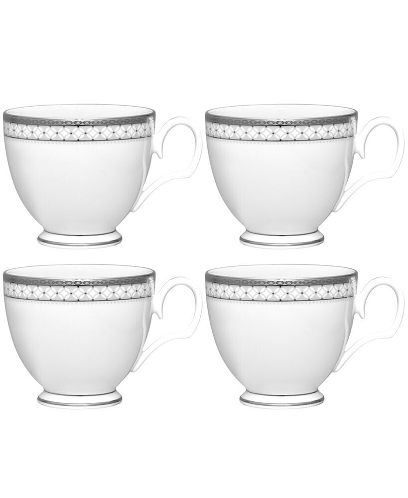 Noritake rochester Platinum Set of 4 Cups, Service For 4