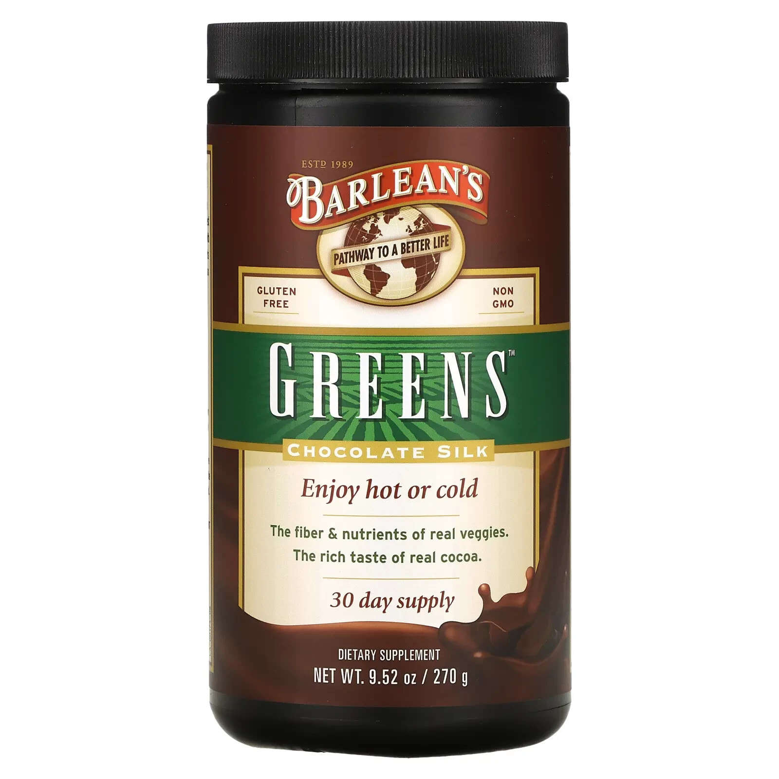 Greens, Chocolate Silk, 9.52 oz (270 g)