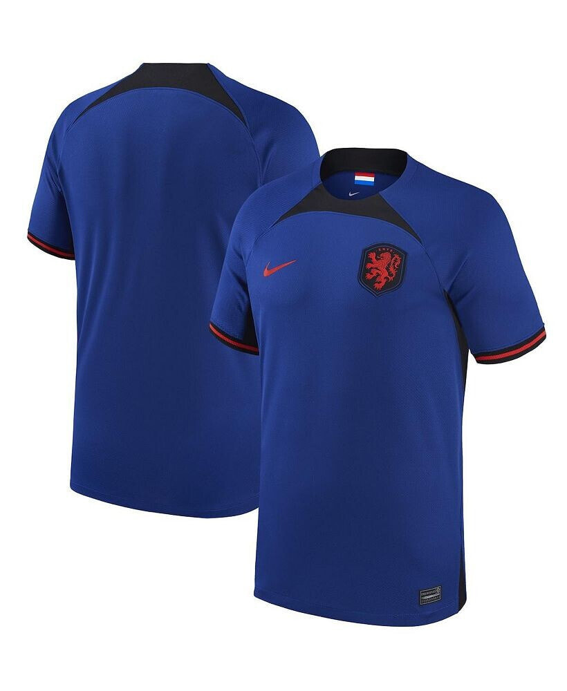 Nike men's Blue Netherlands National Team 2022/23 Away Breathe Stadium Replica Blank Jersey