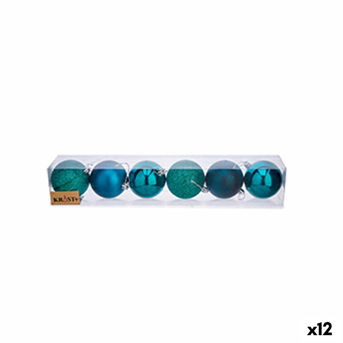 Set of Christmas balls Blue Plastic Ø 7 cm (12 Units)
