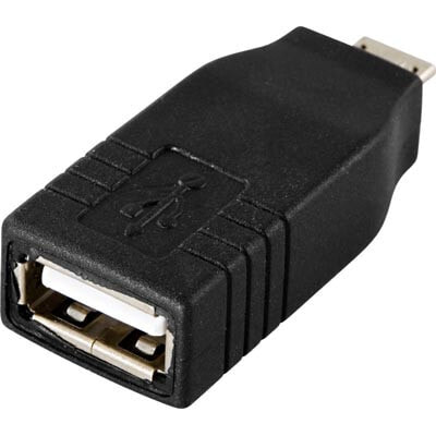 Deltaco USB adapter A/micro-B - USB A - micro USB B - Black