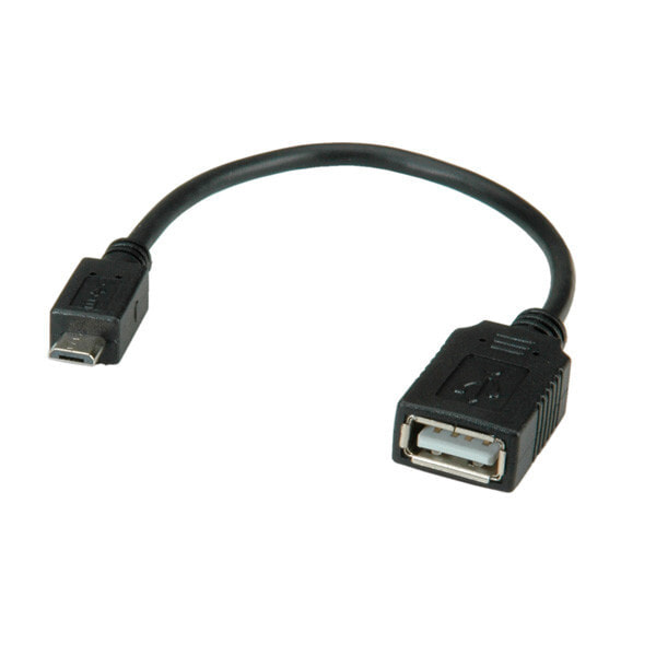 Value 11.99.8311 USB кабель 0,15 m 2.0 USB A Micro-USB B Черный