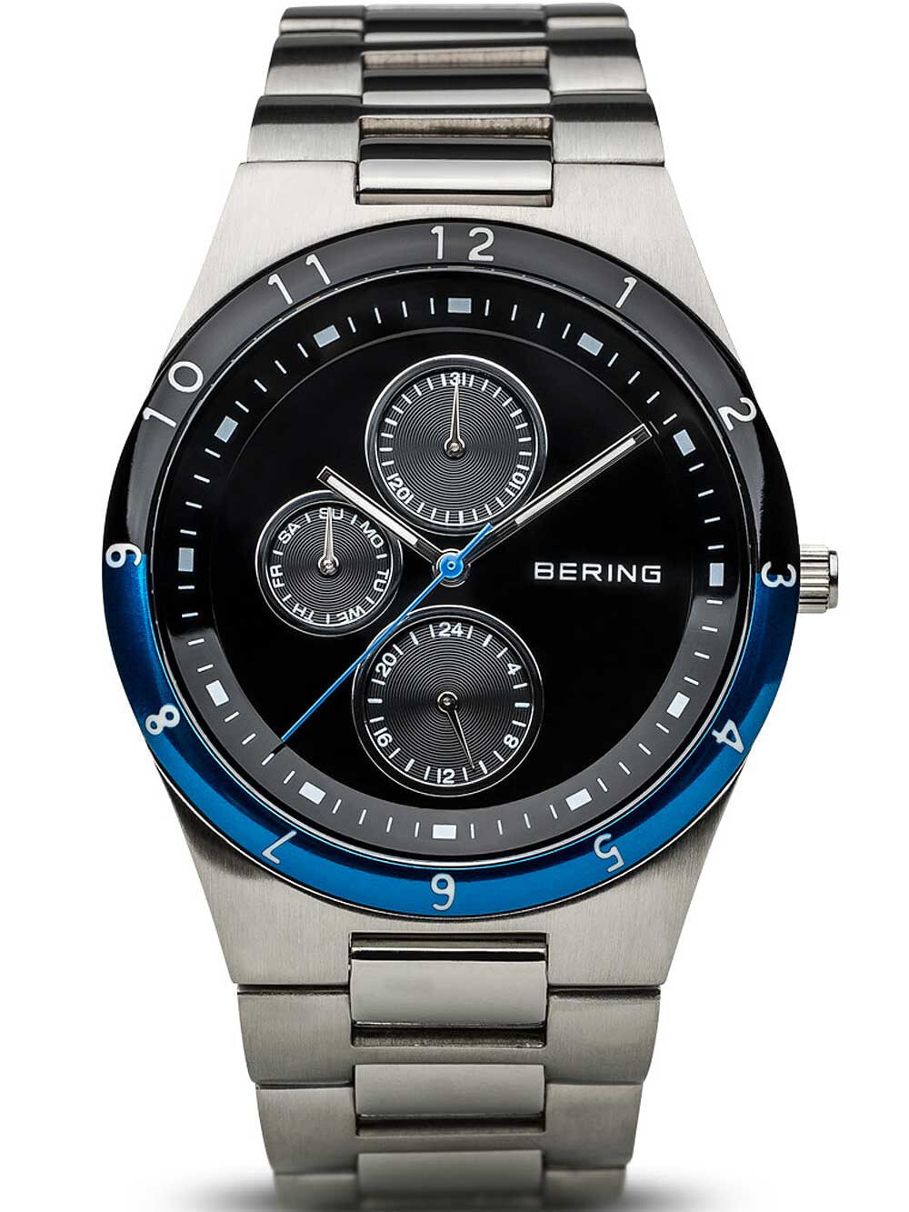 Мужские наручные часы с серебряным браслетом Bering 32339-702 classic mens watch 39mm 5ATM