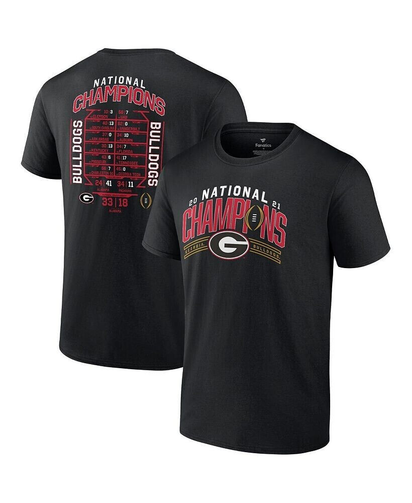 Fanatics men's Branded Black Georgia Bulldogs College Football Playoff 2021 National Champions Schedule T-shirt