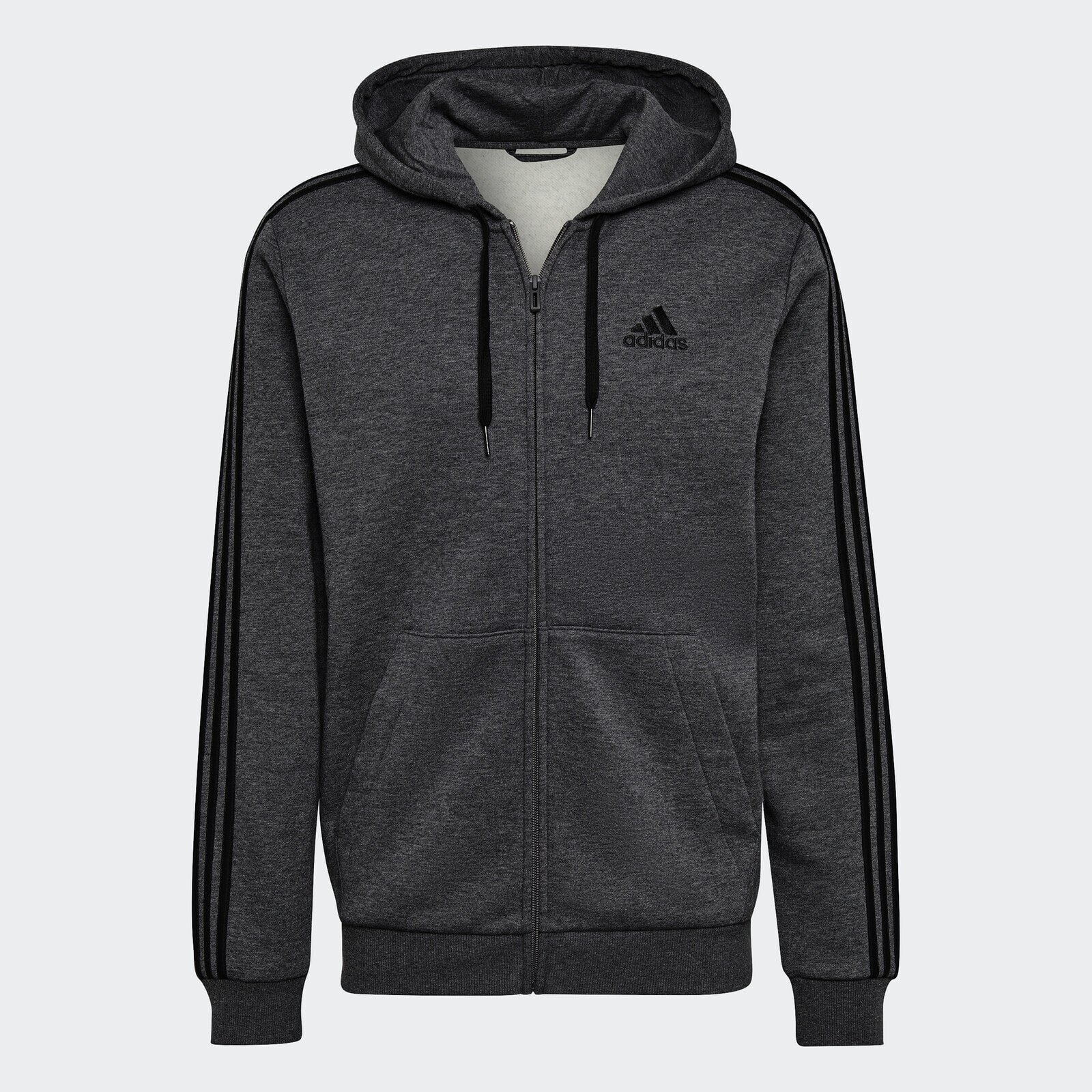 Adidas 3 stripe full zip hoodie sale