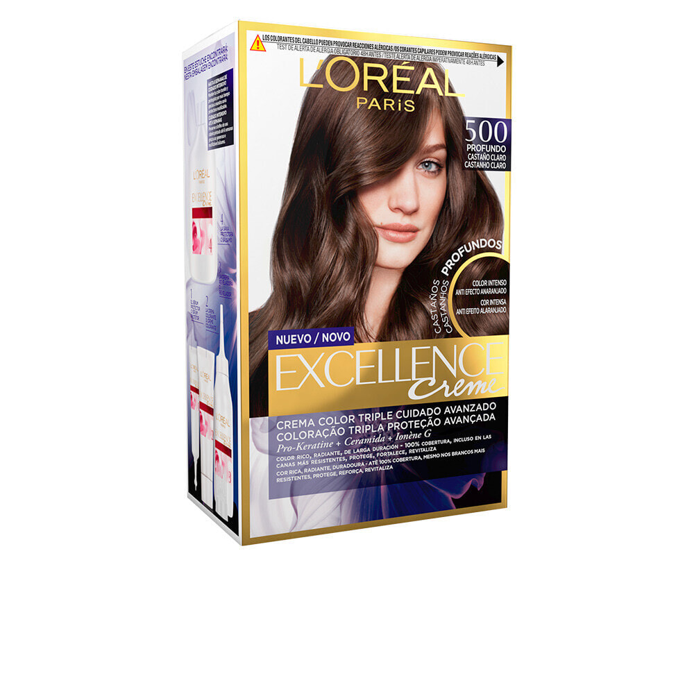 Loreal Paris Excellence Brunette No.500 True Light Brown Крем - краска для волос с тройным уходом, оттенок светло - каштановый