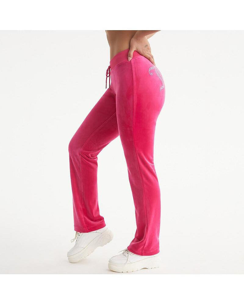 Juicy Couture women's Og Big Bling Velour Track Pants Color: Free