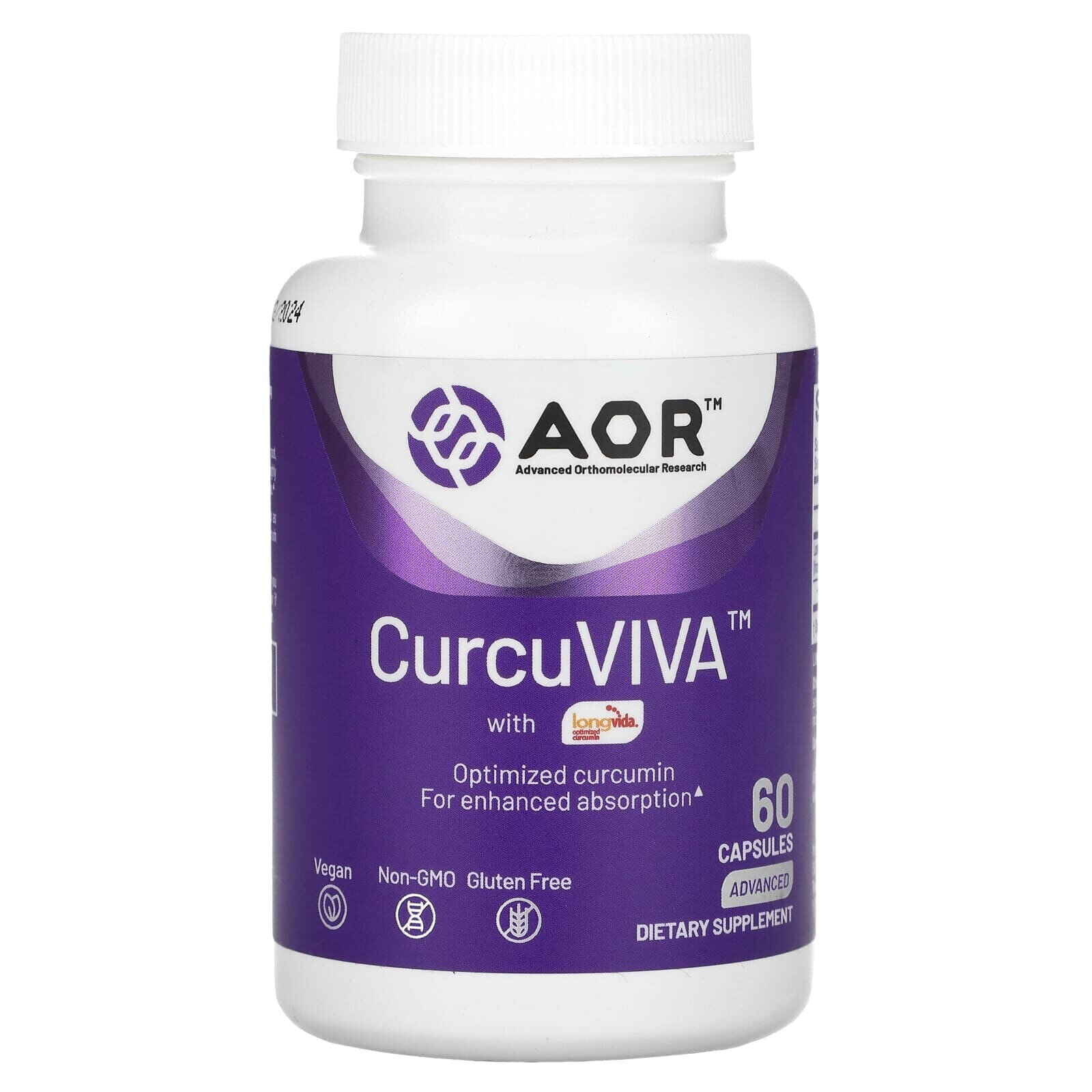 Advanced Orthomolecular Research AOR, CurcuViva, 60 вегетарианских капсул