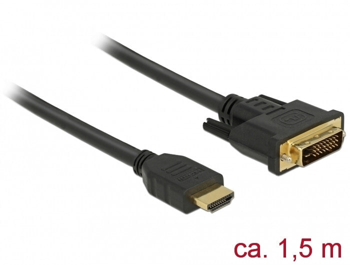 DeLOCK 85653 видео кабель адаптер 1,5 m HDMI Тип A (Стандарт) DVI Черный