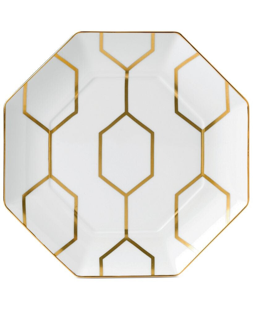 Gio Gold Octagonal Accent Plate White