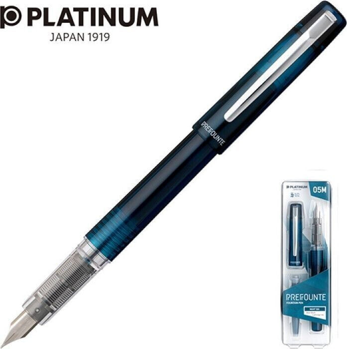 Platinum Pióro wieczne Platinum Prefounte Night Sea, M, w plastikowym opakowaniu, na blistrze, niebieskie