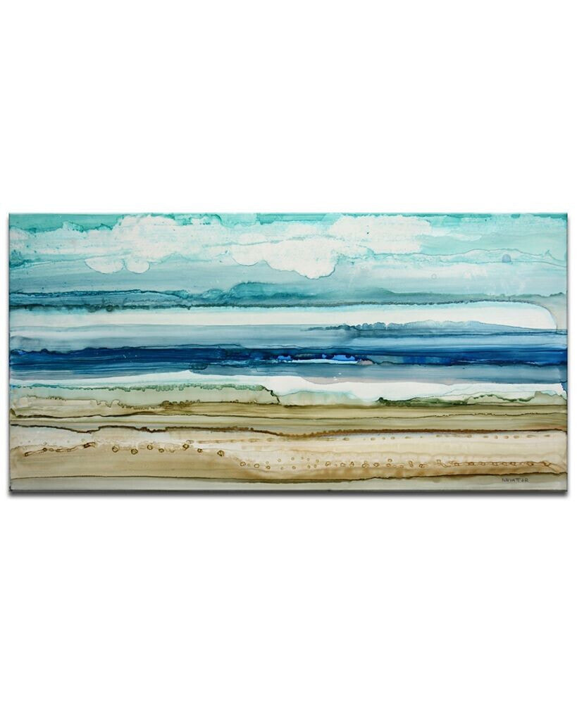 Ready2HangArt 'Beach Shore' Abstract Canvas Wall Art, 18x36
