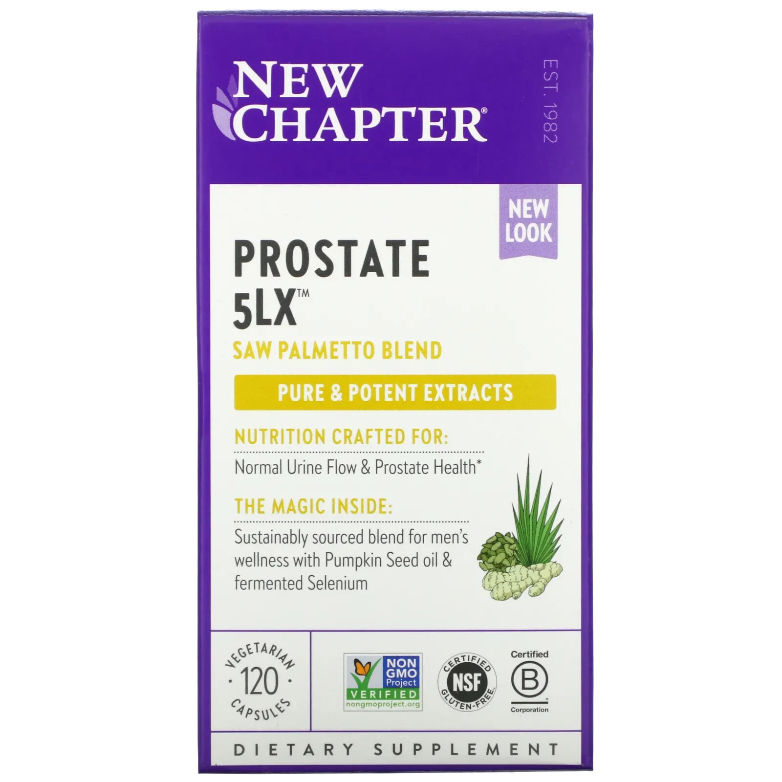 Нью Чэптэ, Prostate 5LX, 120 вегетарианских капсул