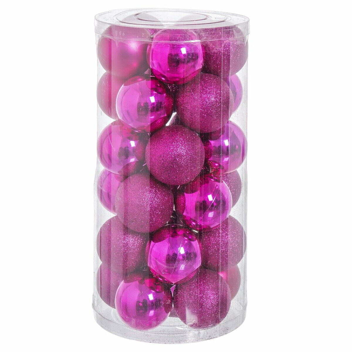 Ёлочные шарики Фуксия Пластик Пурпурин 6 x 6 x 6 cm (30 штук)