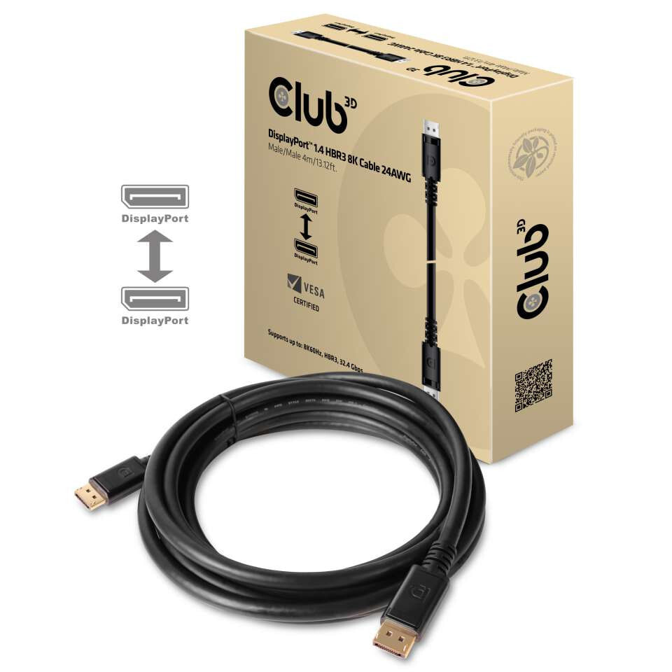 CLUB3D DisplayPort 1.4 HBR3 8K Cable M/M 4m /13.12ft CAC-1069B